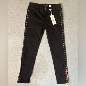 Etienne Marcel Black Studded Skinny Jeans